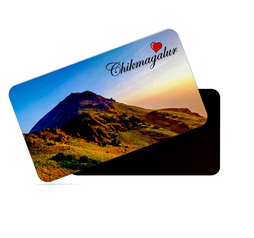 dhcrafts Rectangular Rubber Fridge Magnet / Magnetic Card Multicolor Karnataka Chikmangalur D5 Design Pack of 1 (8.6cm x 5.4cm)